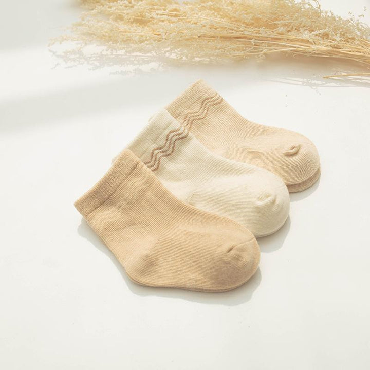 Organic Cotton Basic Socks [Set of 3] - MomyMall 0-6 Months / Wave