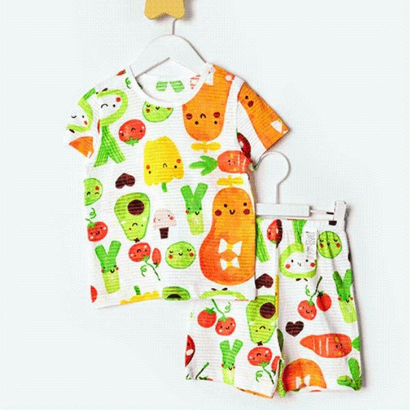 Ensemble de jeu court Princess Fruits en coton biologique