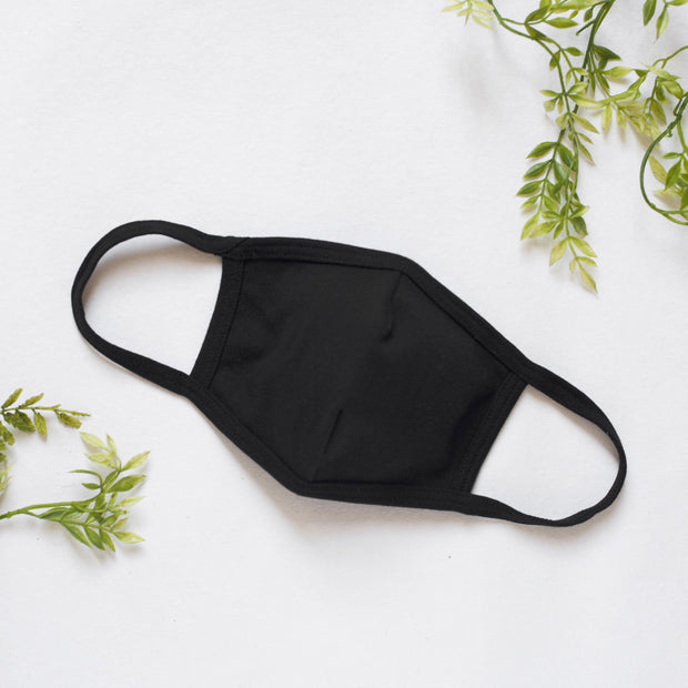 Organic Cotton Reusable Face Mask - MomyMall Adult / Black