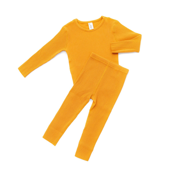 Organic Cotton Ribbed Pajama Set