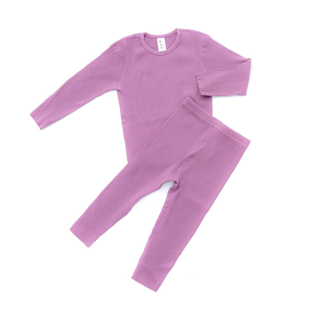 Organic Cotton Ribbed Pajama Set