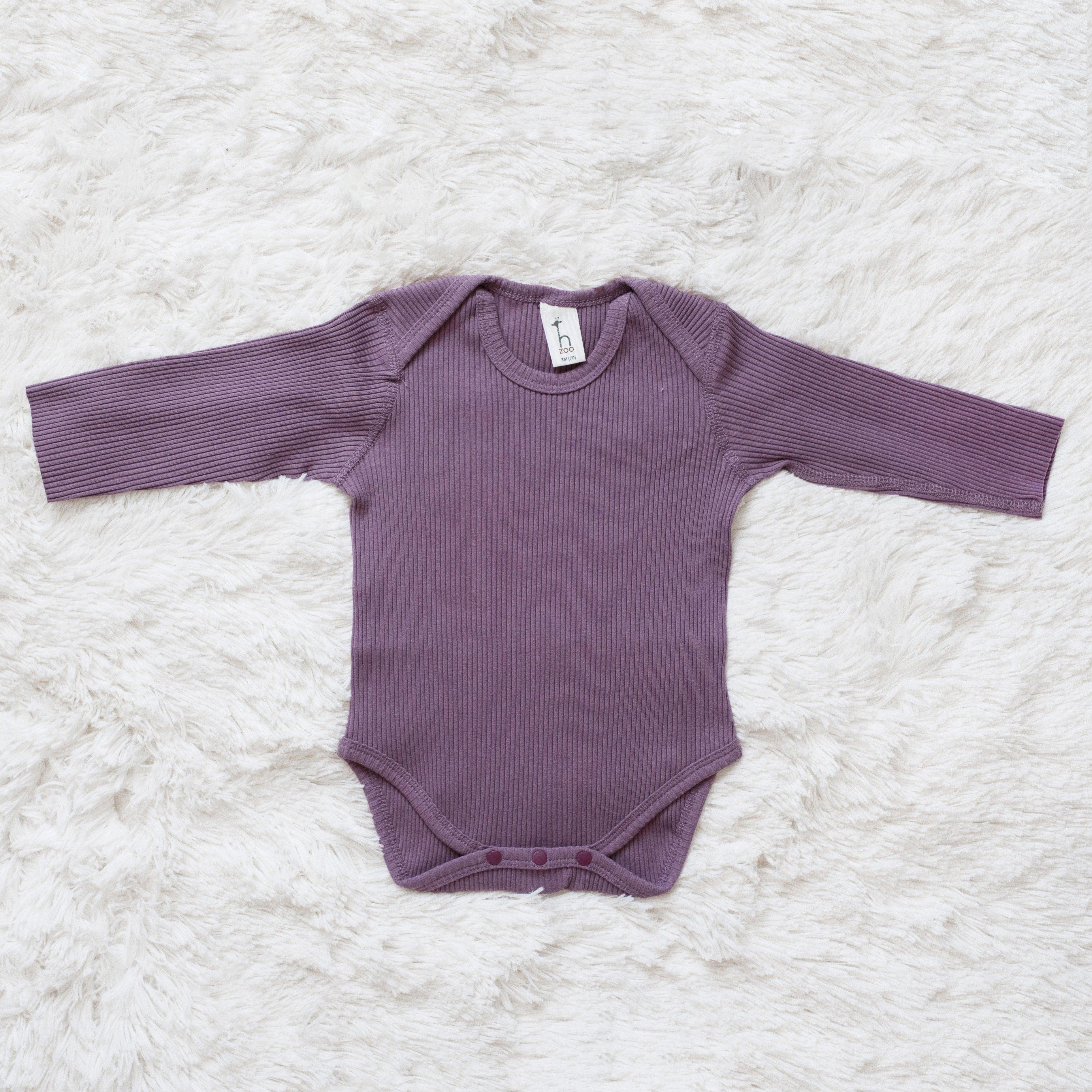 Organic Cotton Ribbed Romper - MomyMall Violet / 0-3 Months