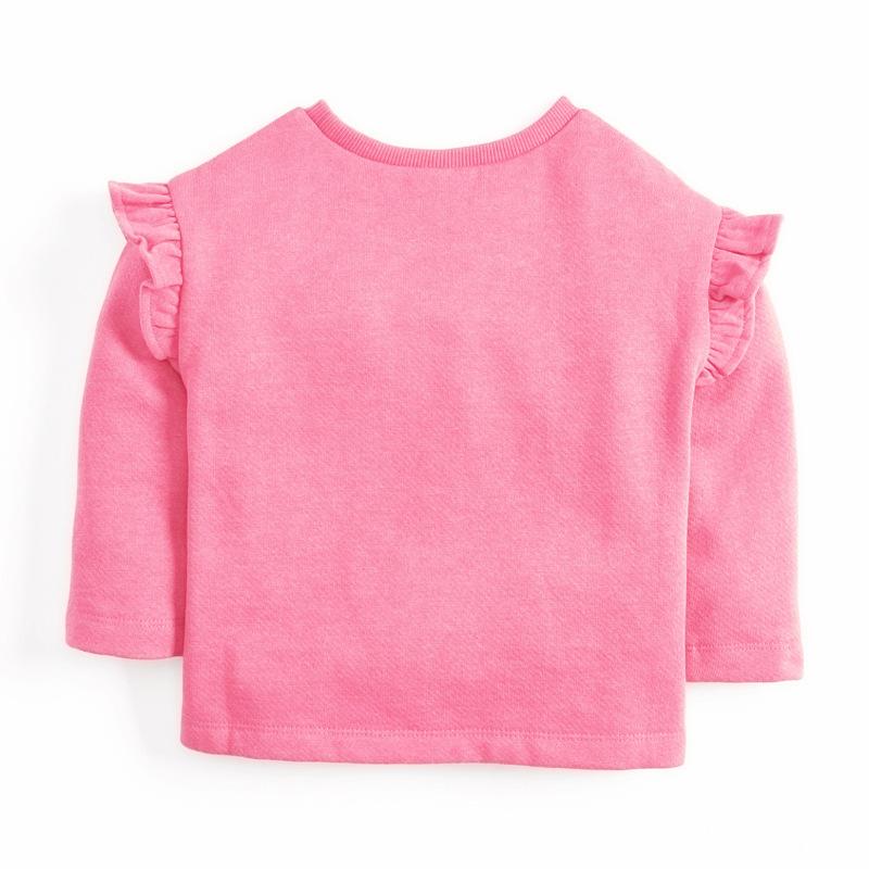 Patch Flowers Ruffle Sleeve Sweatshirt - MomyMall