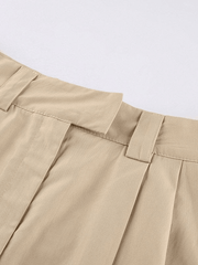 Patchwork Striped Pleated Mini Skirt - MomyMall
