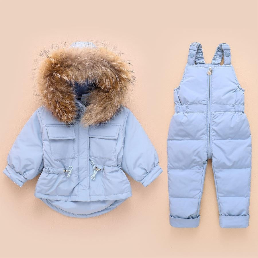 Sally Hooded 2-Piece Snowsuit Set - MomyMall 12-18 Months / Blue