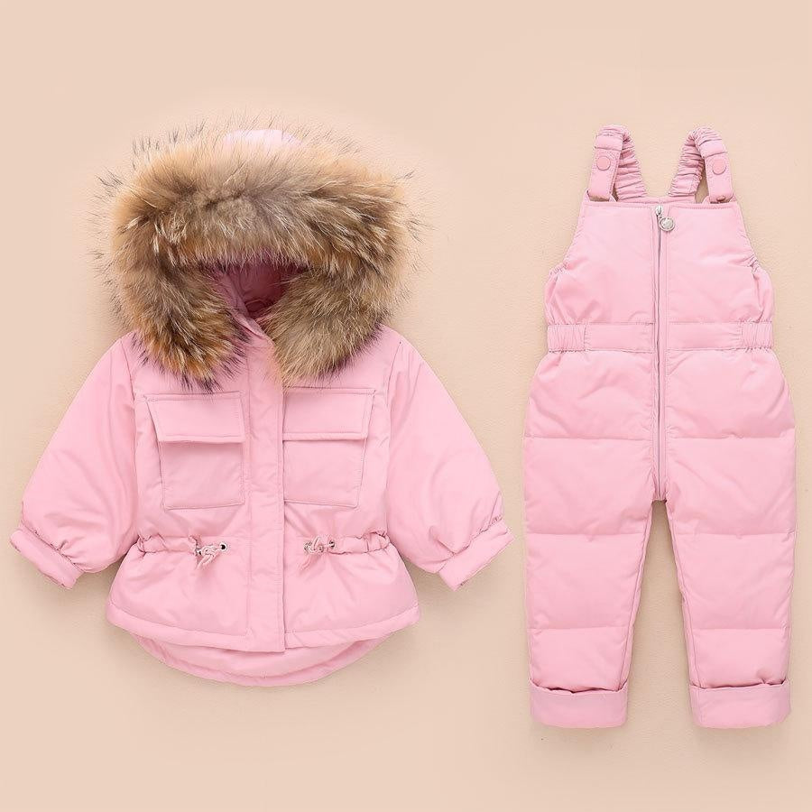 Sally Hooded 2-Piece Snowsuit Set - MomyMall 12-18 Months / Pink