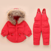 Sally Hooded 2-Piece Snowsuit Set - MomyMall 12-18 Months / Red