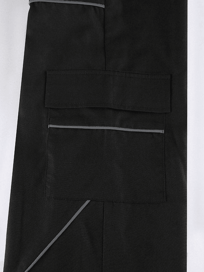 Pantalon Cargo Jogger Noir Détail Passepoil