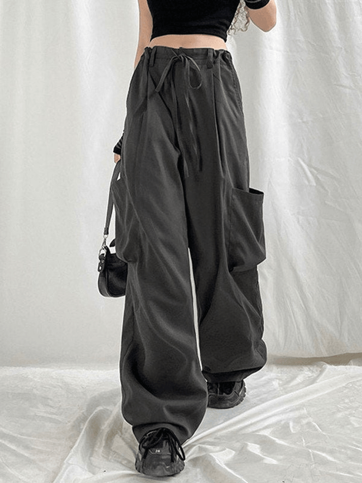 Pocket Baggy Y2K Parachute Cargo Pants - MomyMall