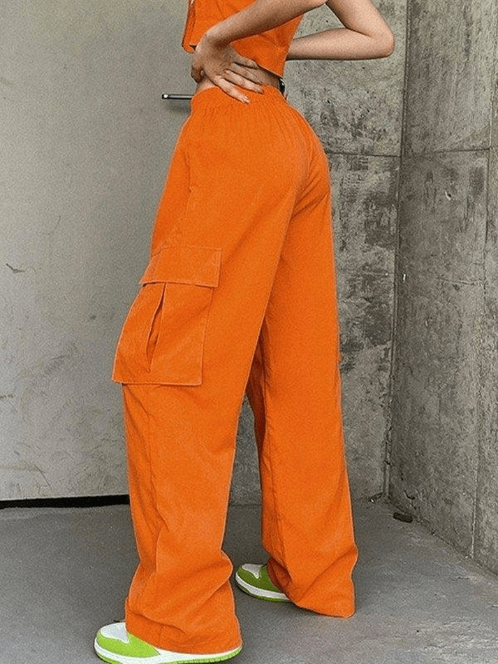 Pocket Detail Y2K Baggy Cargo Pants