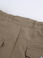 Pocket Split Y2K Long Cargo Skirt - MomyMall