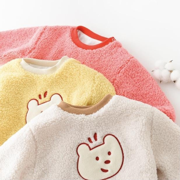 Polar Bear Patch Plush Top - MomyMall