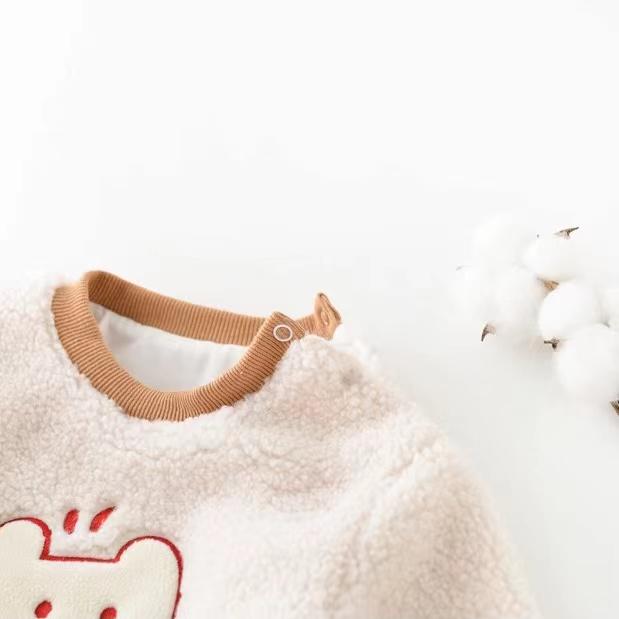 Polar Bear Patch Plush Top - MomyMall