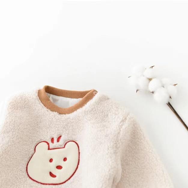 Polar Bear Patch Plush Top - MomyMall