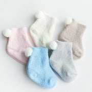 Pompom Plush Winter Baby Socks [Set of 3] - MomyMall