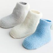 Pompom Plush Winter Baby Socks [Set of 3] - MomyMall Blue Set / 0-6 Months