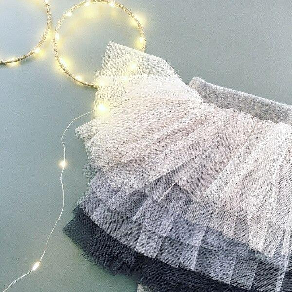 Gradient Tutu Plush Skirt Leggings