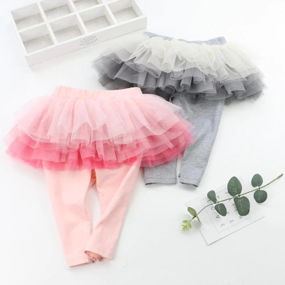 Gradient Tutu Plush Skirt Leggings