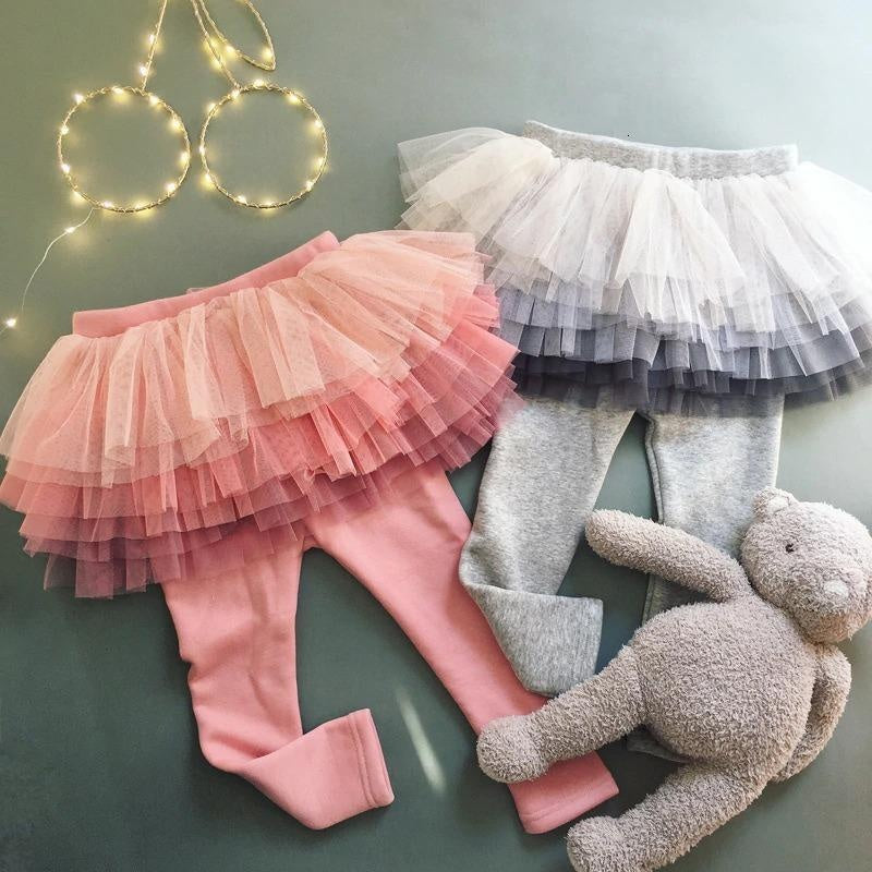 Gradient Tutu Plush Skirt Leggings