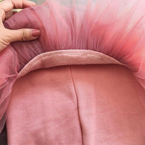 Gradient Tutu Plush Skirt Leggings