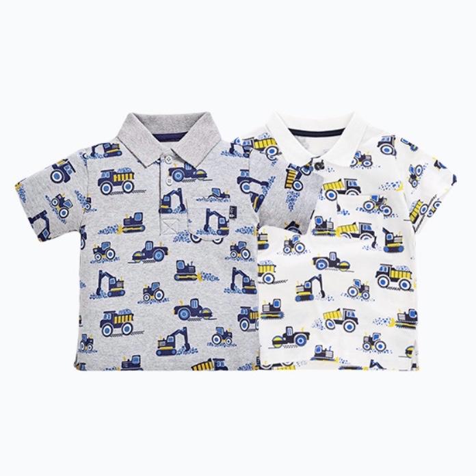 Printed Excavator Polo Shirt - MomyMall