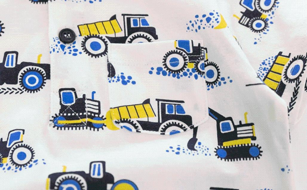 Printed Excavator Polo Shirt - MomyMall