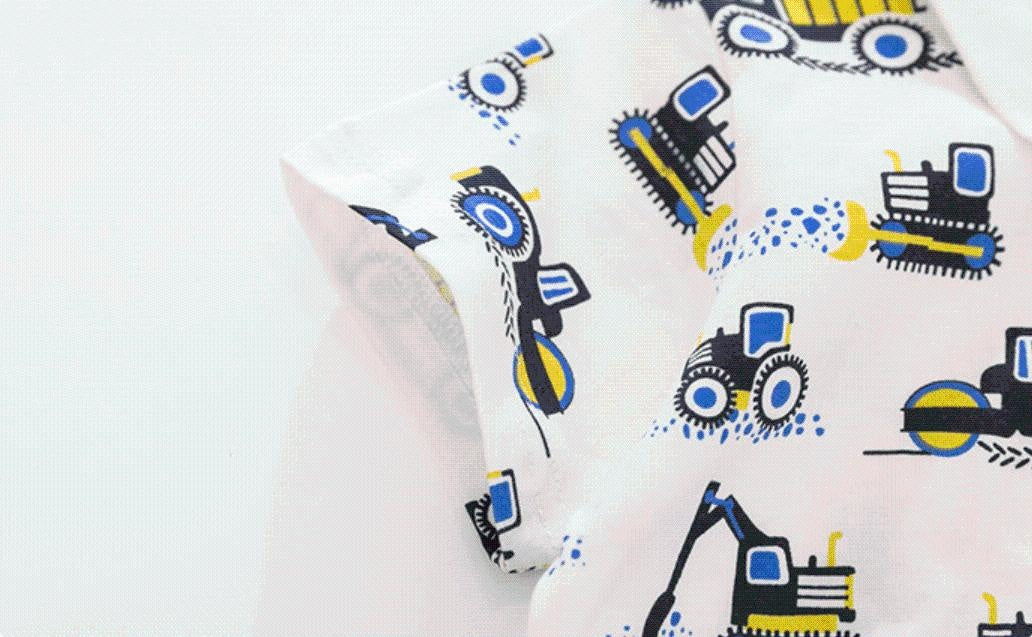 Printed Excavator Polo Shirt - MomyMall