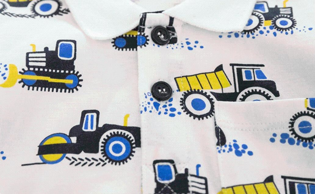 Printed Excavator Polo Shirt - MomyMall