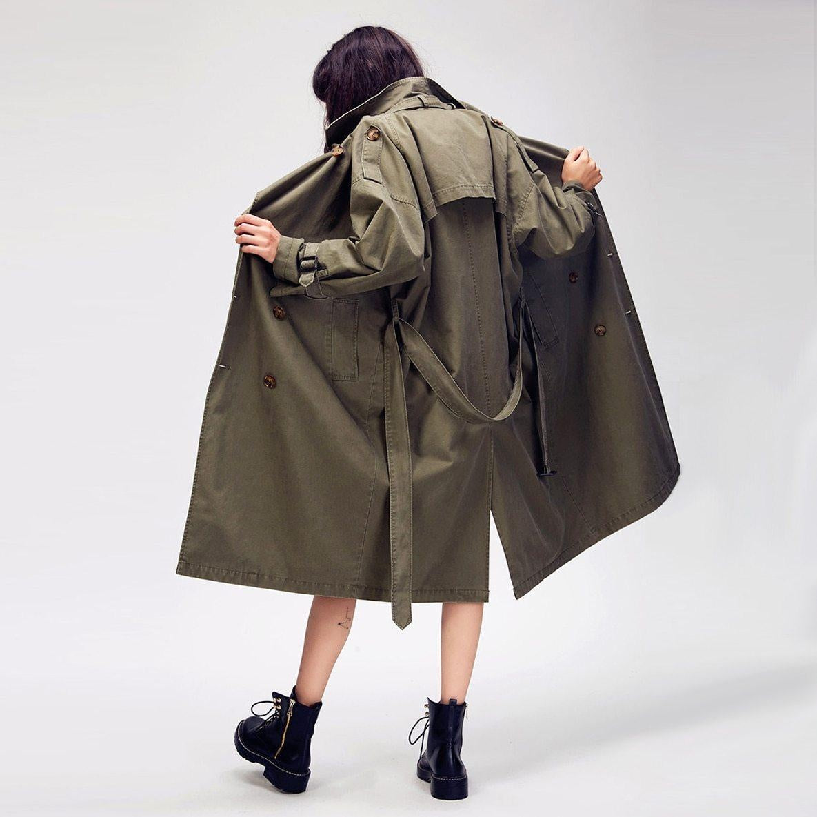 Trench Coat - Oversized Wide Waist