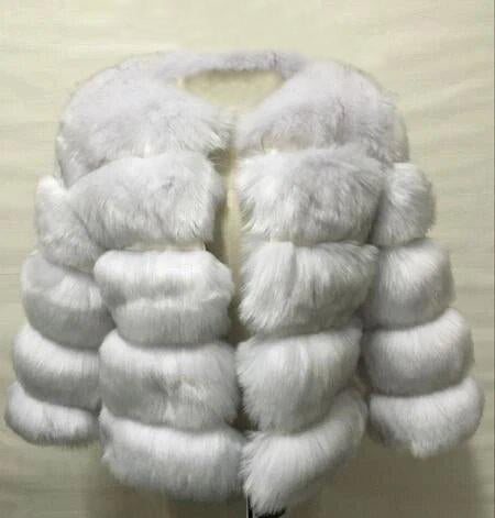 Faux Fur Coat - 5 Ring Bubble Style