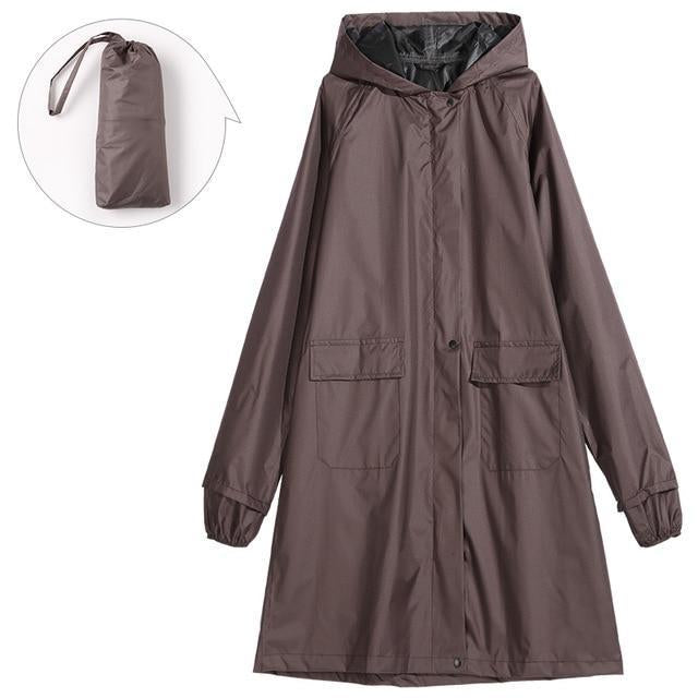 Hooded Long Waterproof A-Line Raincoat