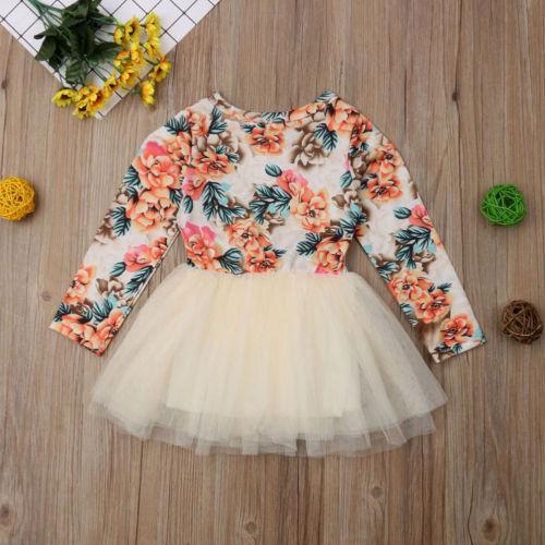 Girls Floral Party Pageant Tutu Dress