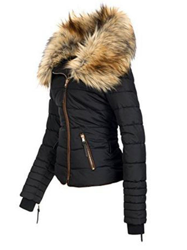 Puffer Jacket With Faux Fur Hood