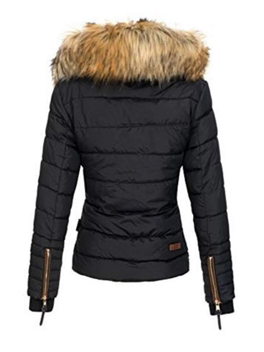 Puffer Jacket With Faux Fur Hood