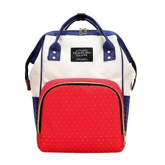 Diaper Backpack - MomyMall Red & Blue