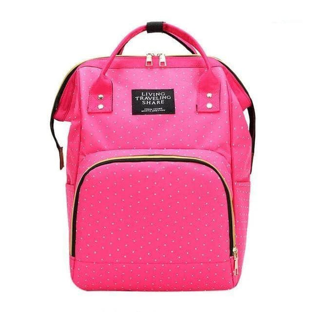 Diaper Backpack - MomyMall Dot Dark Pink