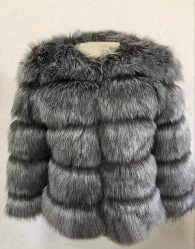 Faux Fur Coat - 5 Ring Bubble Style