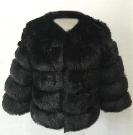 Faux Fur Coat - 5 Ring Bubble Style