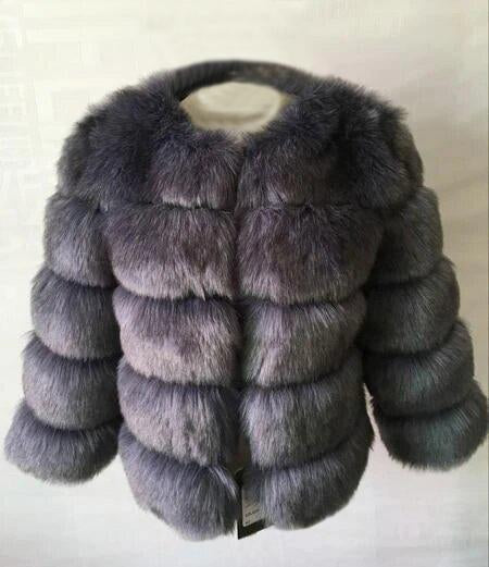 Faux Fur Coat - 5 Ring Bubble Style