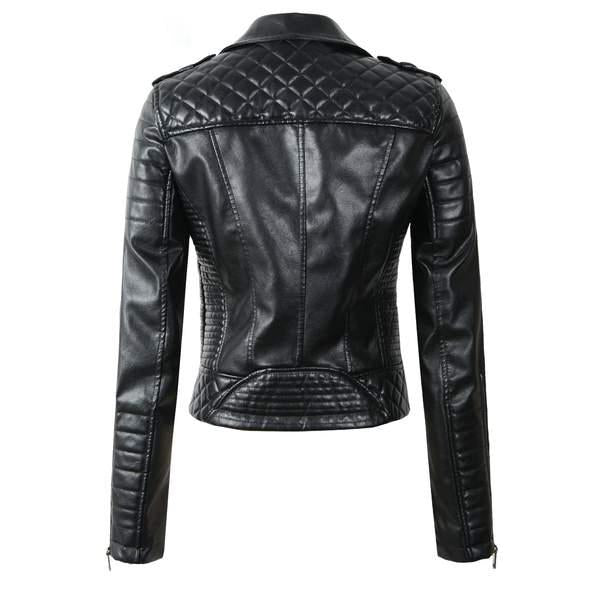 Faux Leather Jacket - Zipper Detailed