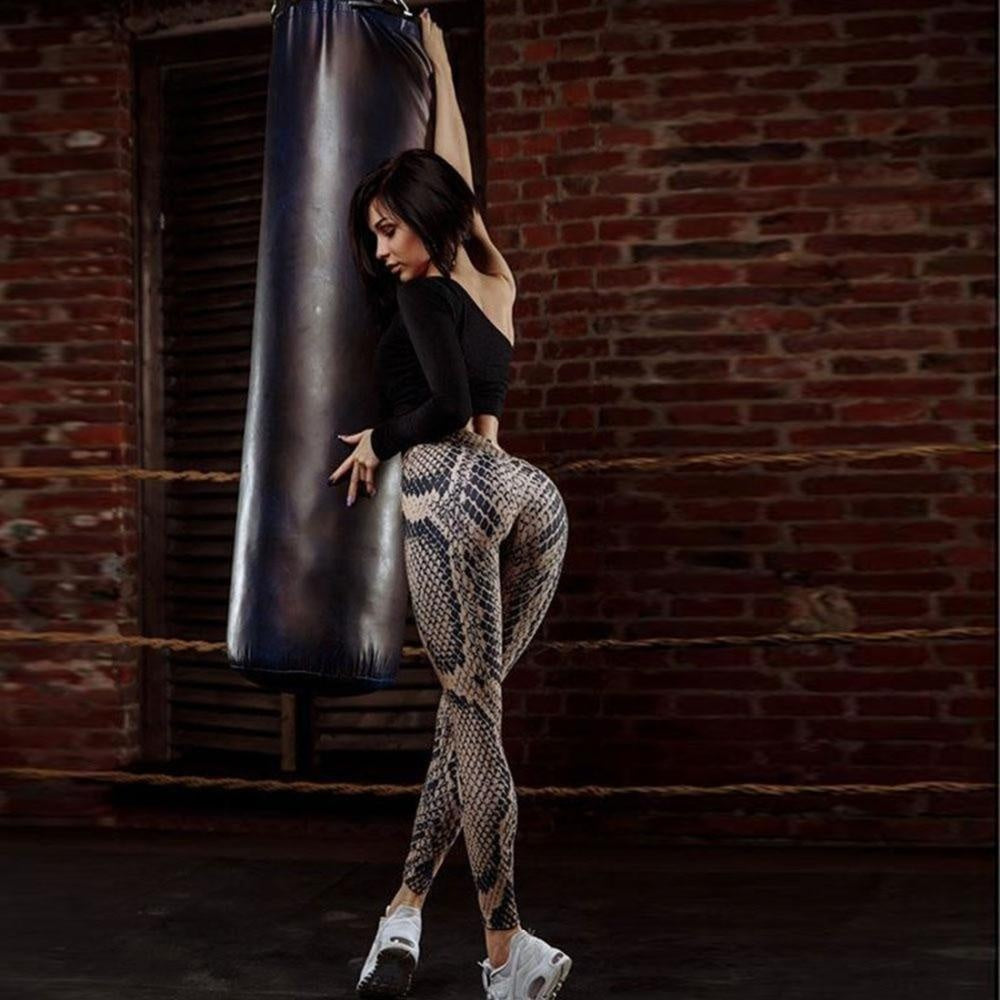 Snakeskin Leggings Print Workout Push Up