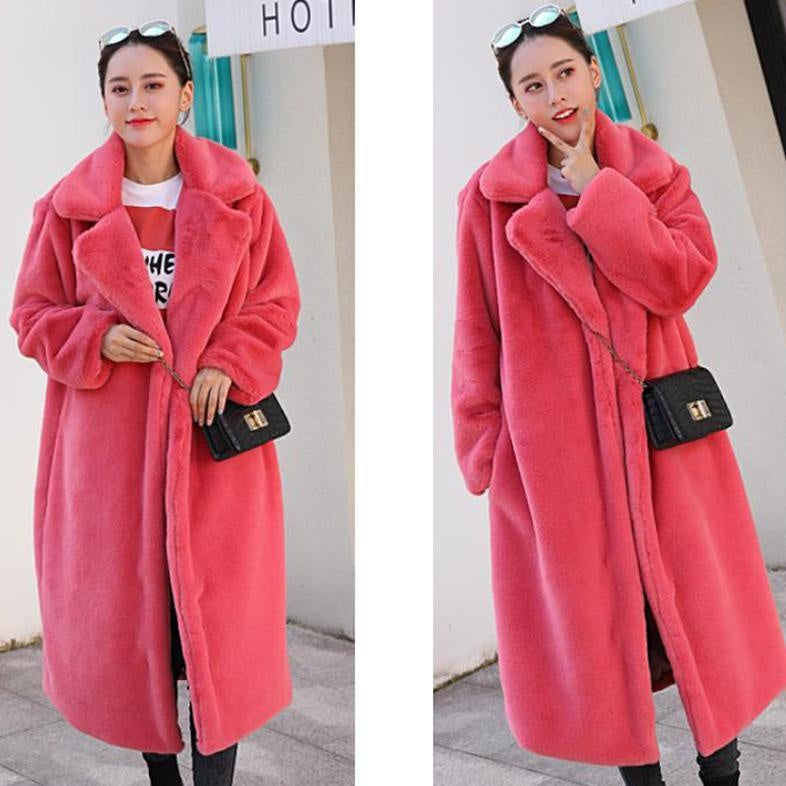 Plush Long Faux Fur Teddy Coat