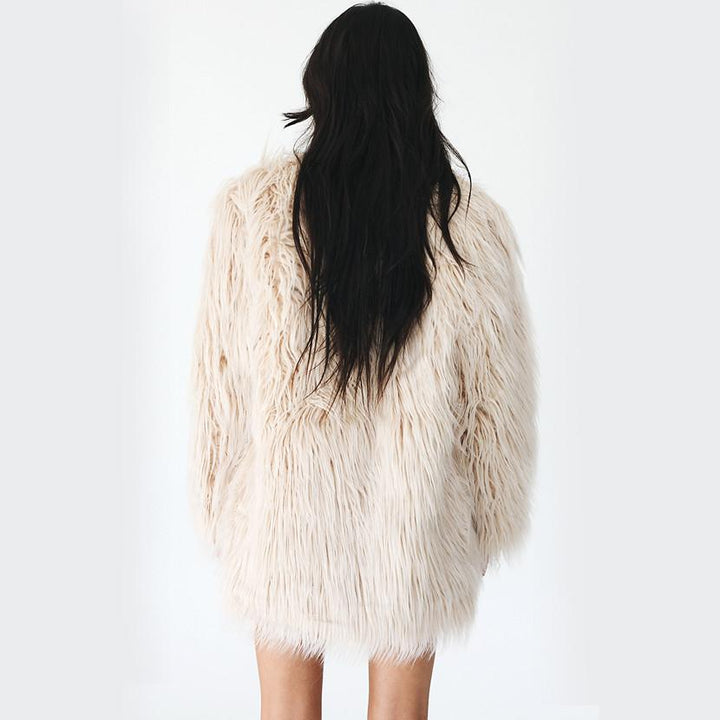 Plus Size Shaggy Faux Fur Coat