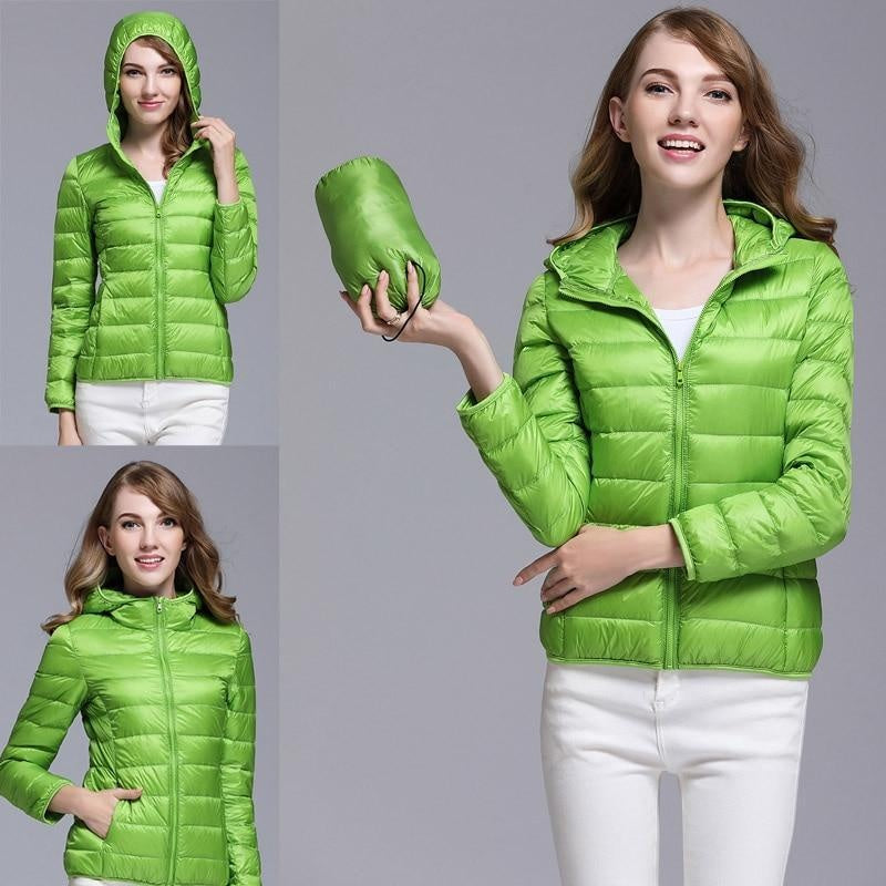 90% Duck Down Ultra Light Puffer Jacket With Hood