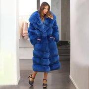 Long Faux Fur Coat - Winter Hooded Panel Coat