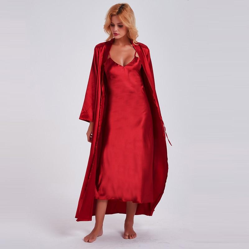 Maxi Satin Cami Nightdress With Matching Robe - MomyMall