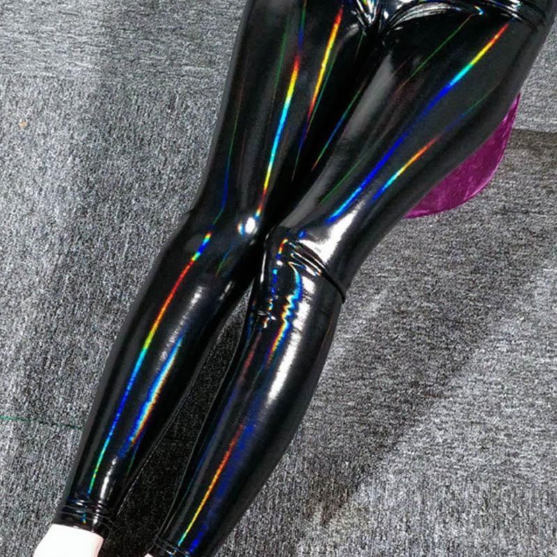 PU Vinyl Leggings - Reflective Wet Look Leggings