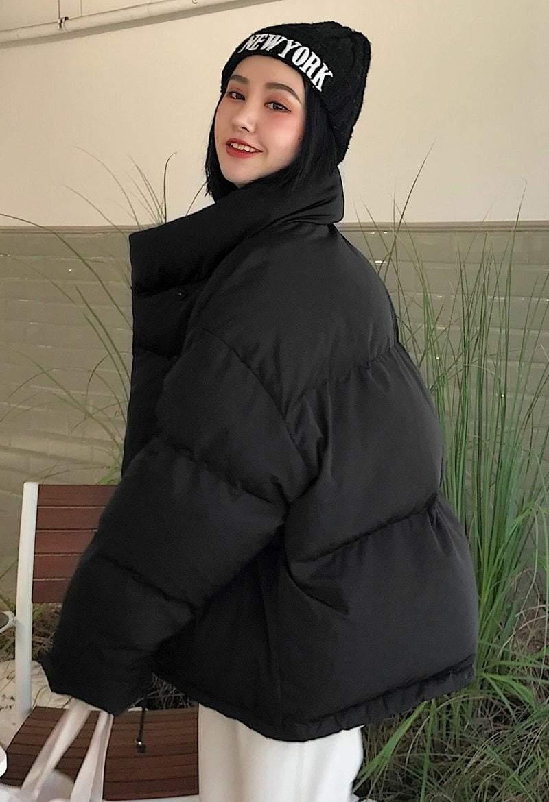 Oversized Coat Puffer Coat with Pockets