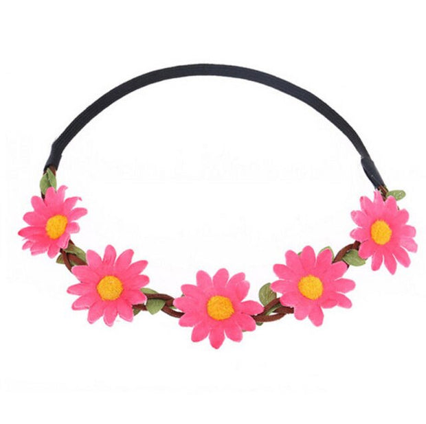 Daisy Headbands (7 Colors) - MomyMall Dark Pink / Toddler