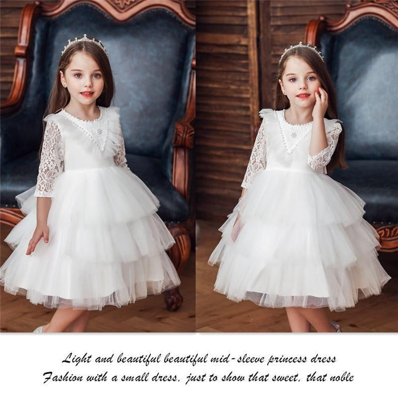 Baby Girl Lace Princess Wedding Party Elegant Dresses - MomyMall